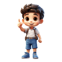 3d mignonne enfant mascotte personnage, ai génératif png