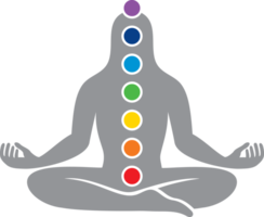 man figur med symboler av chakran png illustration