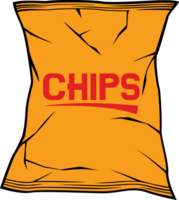 aardappel chips zak PNG illustratie