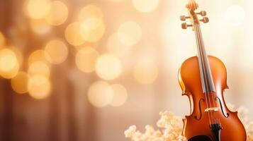 música bokeh borroso antecedentes con violín con Copiar espacio foto