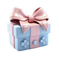 3D Cute Pink And Blue Gift ,ai generative png