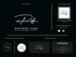 elegante pt firma letra logo, moderno pt logo icono con marca vector