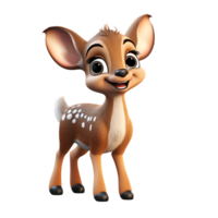 3D Cute Deer Character, ai generative png