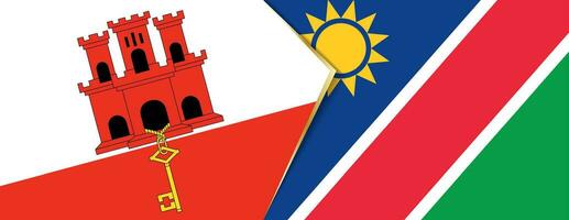 Gibraltar and Namibia flags, two vector flags.