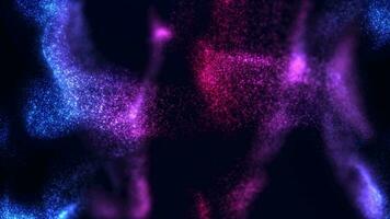 abstrakt Hintergrund von magisch Partikel, das Partikel glühen und Bewegung mit Welle Energie, schön Bokeh. nahtlos Schleife, 4k video