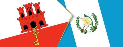 Gibraltar y Guatemala banderas, dos vector banderas