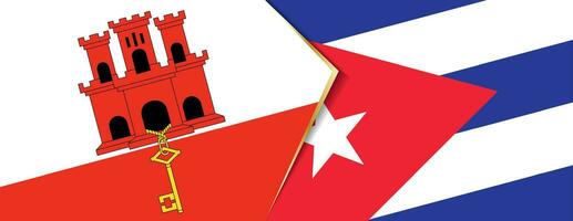 Gibraltar y Cuba banderas, dos vector banderas