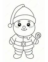 santa claus winter and christmas coloring page for kids photo