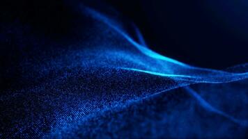 Digital Wellen von glühend Partikel und Punkte, abstrakt Technik futuristisch Hintergrund mit Welle Daten Fluss. 3d Wiedergabe. Bildschirmschoner Video Animation