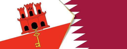 Gibraltar and Qatar flags, two vector flags.