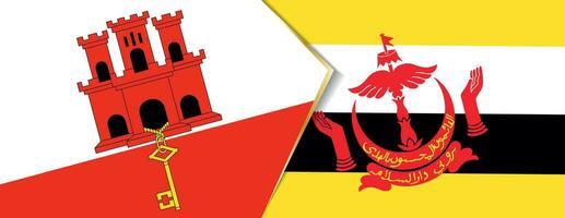 Gibraltar and Brunei flags, two vector flags.