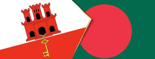 Gibraltar y Bangladesh banderas, dos vector banderas