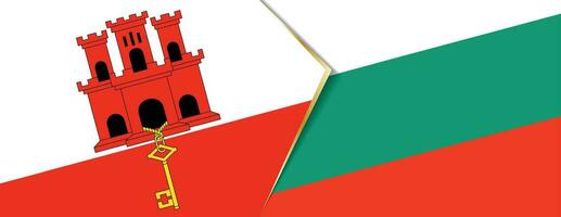Gibraltar and Bulgaria flags, two vector flags.