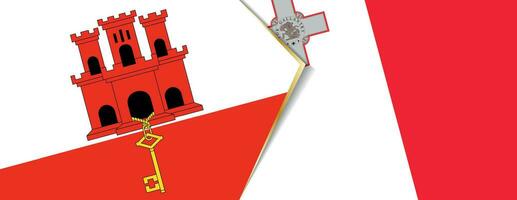 Gibraltar and Malta flags, two vector flags.