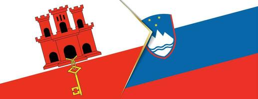 Gibraltar y Eslovenia banderas, dos vector banderas