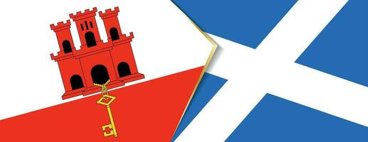 Gibraltar and Scotland flags, two vector flags.