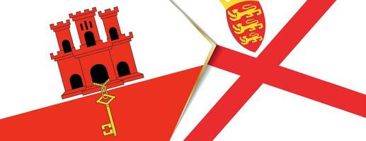 Gibraltar and Jersey flags, two vector flags.