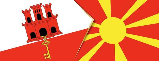 Gibraltar and Macedonia flags, two vector flags.