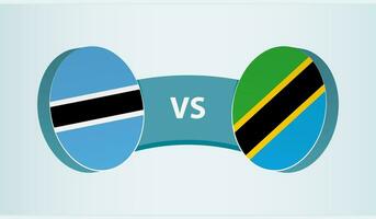 Botswana versus Tanzania, equipo Deportes competencia concepto. vector