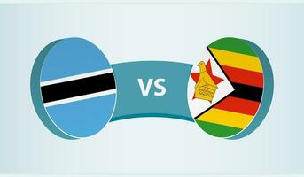 Botswana versus Zimbabue, equipo Deportes competencia concepto. vector