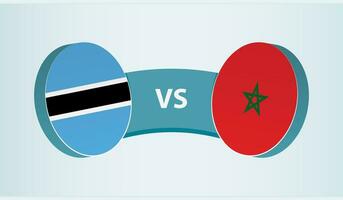 Botswana versus Marruecos, equipo Deportes competencia concepto. vector