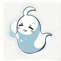 Cute Ghost Sticker Spooky Chill Kawaii Face photo