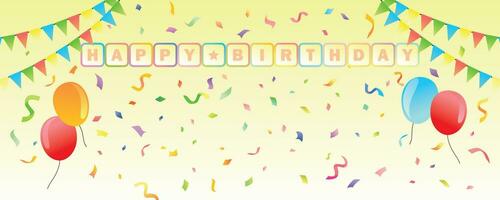 happy birthday typography template design. colorful decoration background. vector