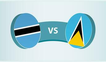 Botswana versus Santo lucía, equipo Deportes competencia concepto. vector