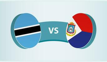 Botswana versus sint Marten, equipo Deportes competencia concepto. vector