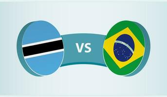 Botswana versus Brasil, equipo Deportes competencia concepto. vector