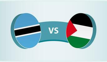 Botswana versus Palestina, equipo Deportes competencia concepto. vector