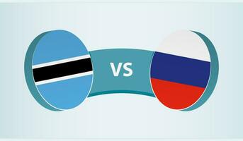 Botswana versus Rusia, equipo Deportes competencia concepto. vector