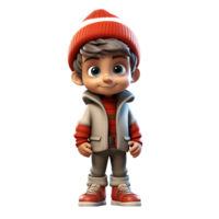 3D Cute Christmas Kid Mascot Character, ai generative png