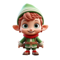 3D Cute Christmas Kid Mascot Character, ai generative png