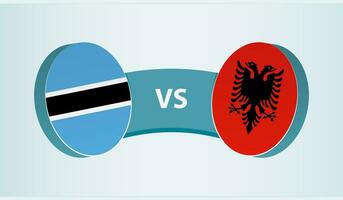 Botswana versus albania, equipo Deportes competencia concepto. vector