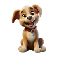 3D Cute Dog Character, ai generative png