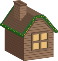 3d Wooden house icon, Christmas Market Stalls. Outdoor festival stand. png