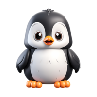 3d linda pingüino mascota personaje, ai generativo png