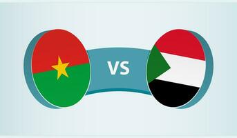burkina faso versus Sudán, equipo Deportes competencia concepto. vector