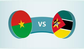 burkina faso versus Mozambique, equipo Deportes competencia concepto. vector