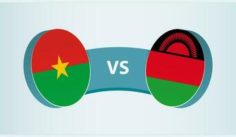 Burkina Faso versus Malawi, team sports competition concept. vector