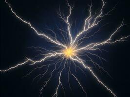 Lightning strike on dark background. Abstract background. photo