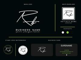 Luxury Rb Logo Icon Vector, Minimalist RB Signature Logo Letter and Branding Design vector