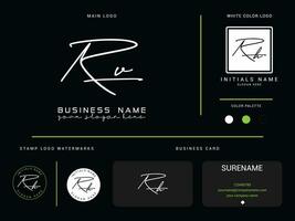 lujo rv logo icono vector, minimalista rv firma logo letra y marca diseño vector
