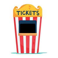 Trendy Ticket Booth vector