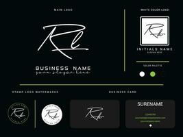 Luxury Rl Logo Icon Vector, Minimalist RL Signature Logo Letter and Branding Design vector