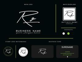 lujo rz logo icono vector, minimalista rz firma logo letra y marca diseño vector