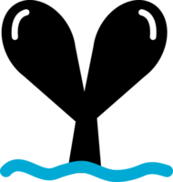 whale tail with water wave ocean sea icon png