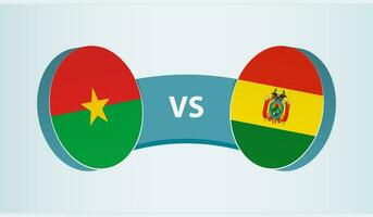 Burkina Faso versus Bolivia, team sports competition concept. vector