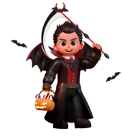 3d personnage Halloween vampire png
